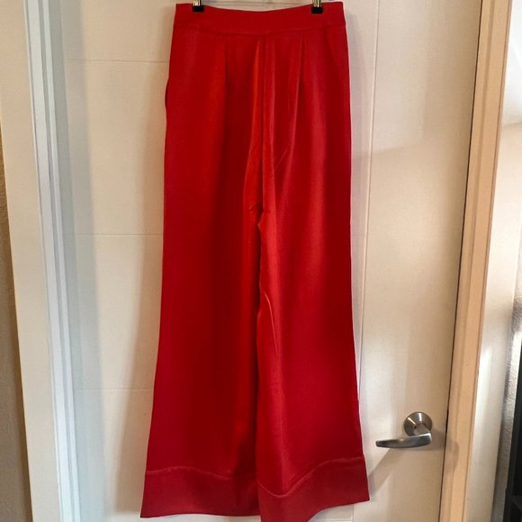 Express X LadyGang High Waisted Satin Wide Leg Pant Size 0 NWT - Picture 3 of 8